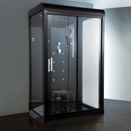 Dampfdusche DZ1003F12 schwarz 120x90cm gerade vor Wand